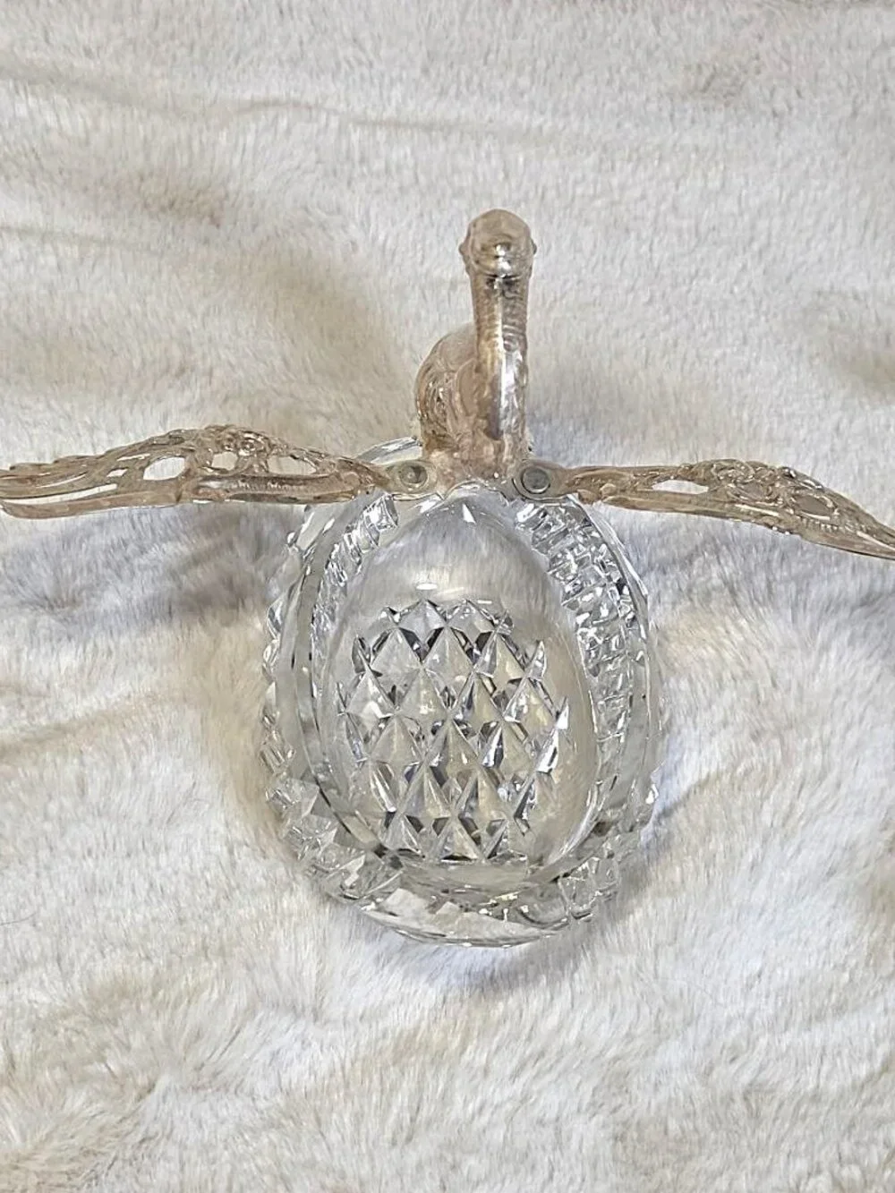 Vintage German Sterling Silver & Crystal Swan Master Salt Cellar Set of 3 - #F